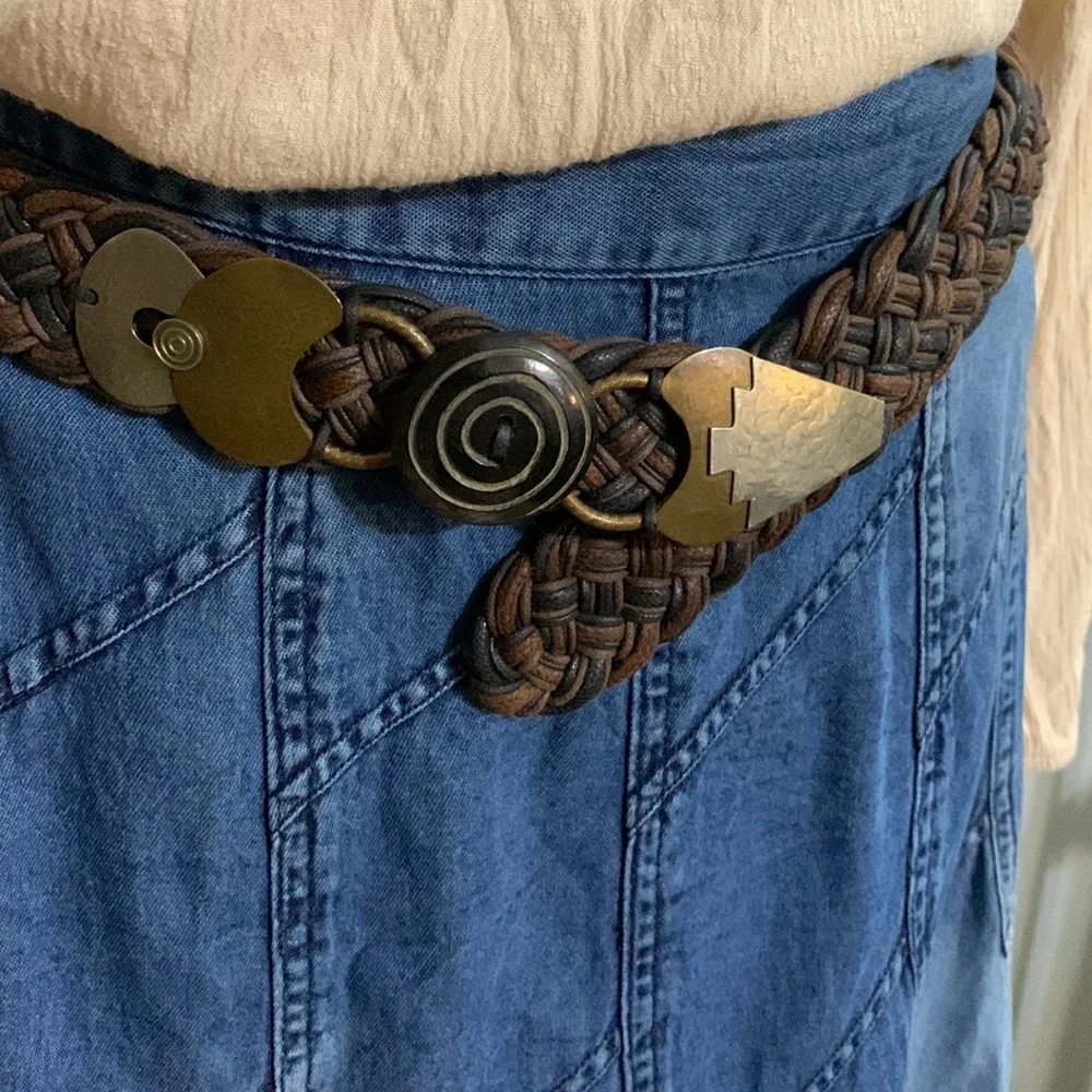 Vintage Abstract Metalwork Looking Belt - Picture 7 of 10